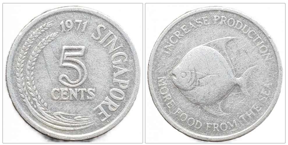  Singapur  5 Cent 1971 FAO - Welternährungsorganisation   