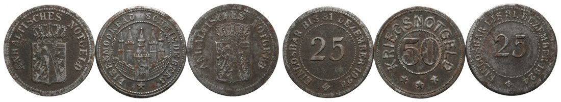  Altdeutschland; 3 Kleinmünzen 1924   