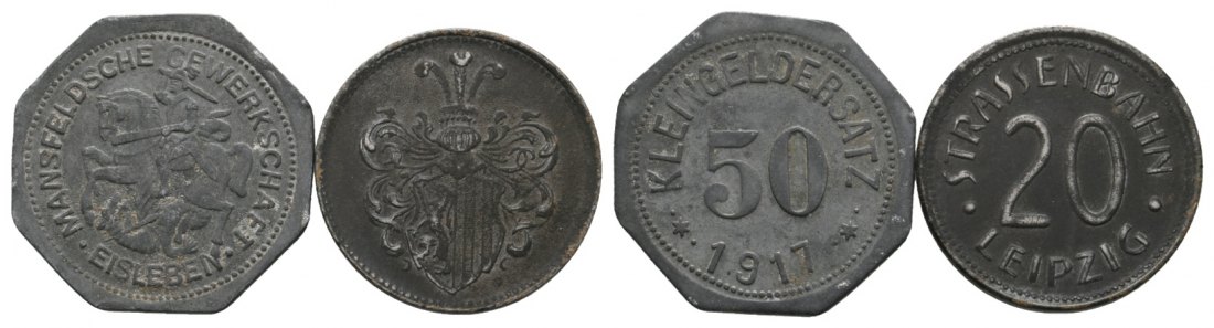 Deutsches Reich; Notgeld, 3 Kleinmünzen 1918/1920/1920   