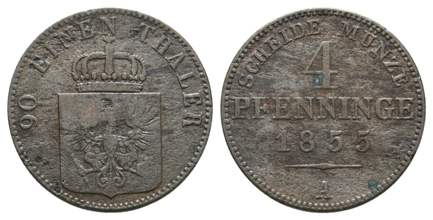  Altdeutschland; Kleinmünze 1855   