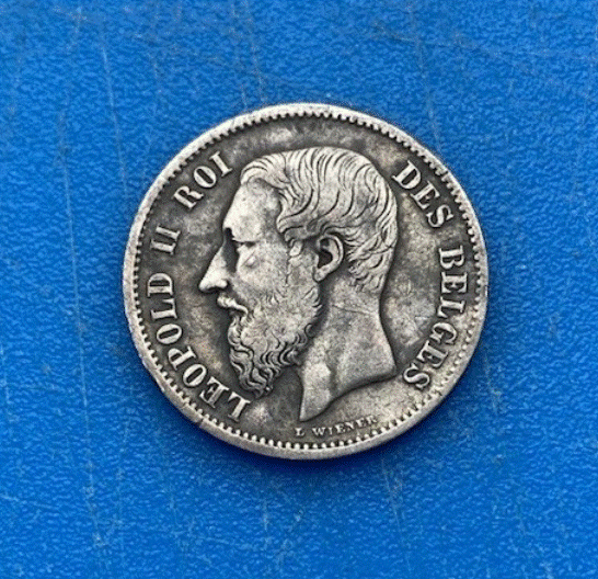  SILBER - Belgien 50 Centimes 1866 Leopold II.   