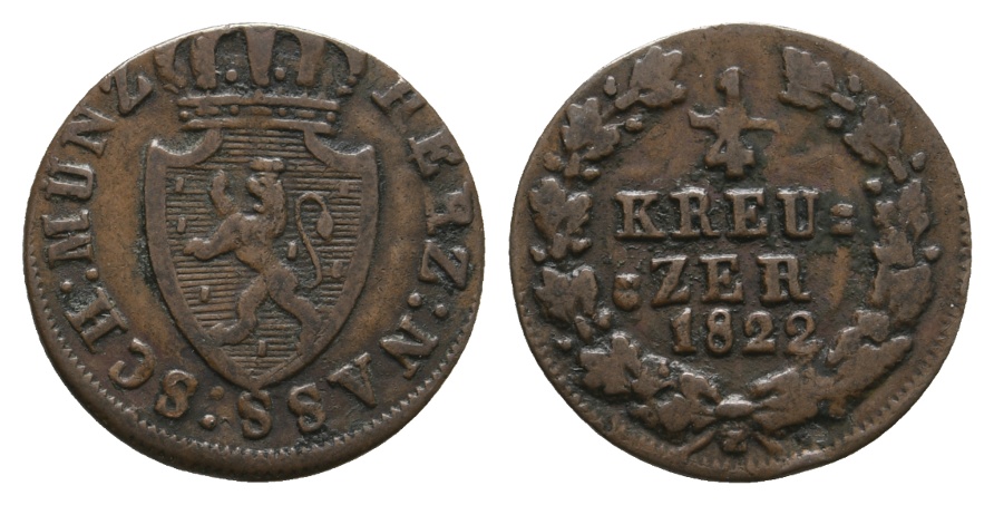  Altdeutschland; Kleinmünze 1822   