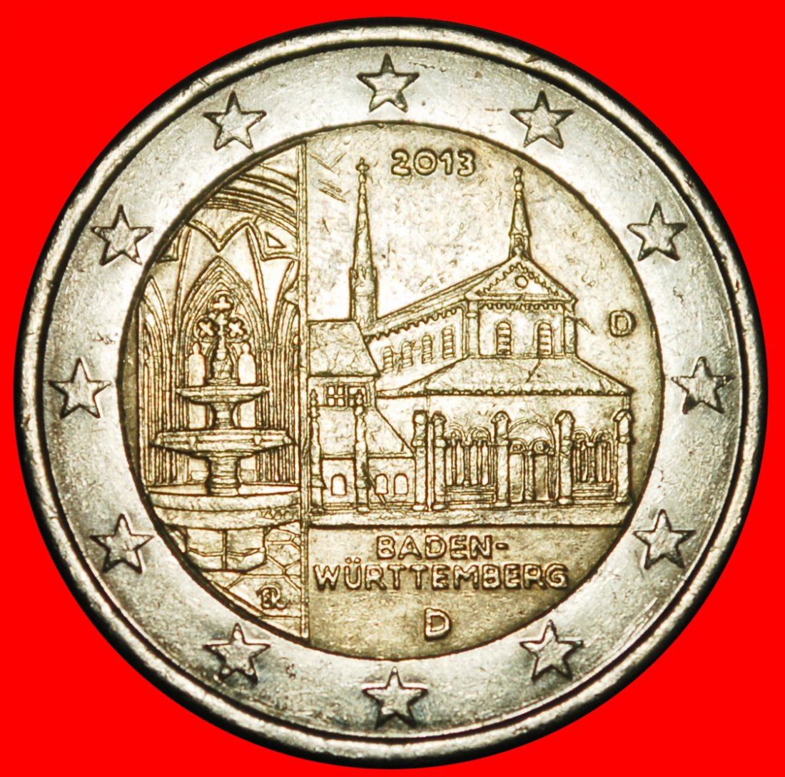 Ⰺ BADEN-WUERTTEMBERG: GERMANY ★ 2 EUROS 2013D BAVARIA! NON-PHALLIC 2007-2026!★LOW START★ NO RESERVE!
