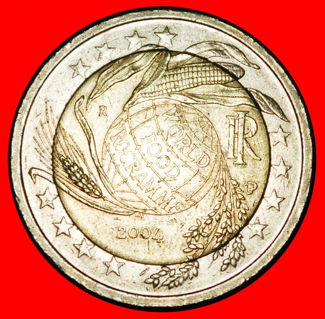 Ⰺ GLOBE: ITALY ★ 2 EUROS 2004R PHALLIC TYPE (2002-2006)! RIM r1!★LOW START★ NO RESERVE!