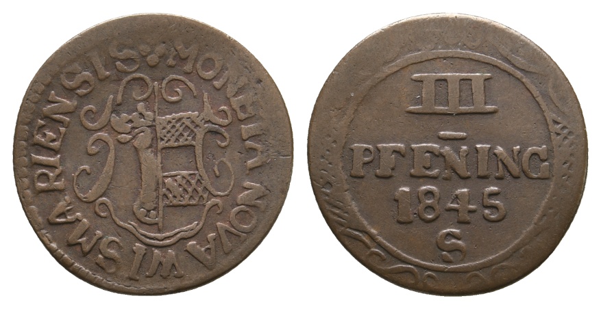  Altdeutschland; Kleinmünze 1845   