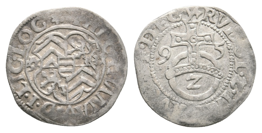  Altdeutschland; Kleinmünze;  3 Kreuzer-Münze (Groschen) der Grafschaft Hanau-Lichtenberg   