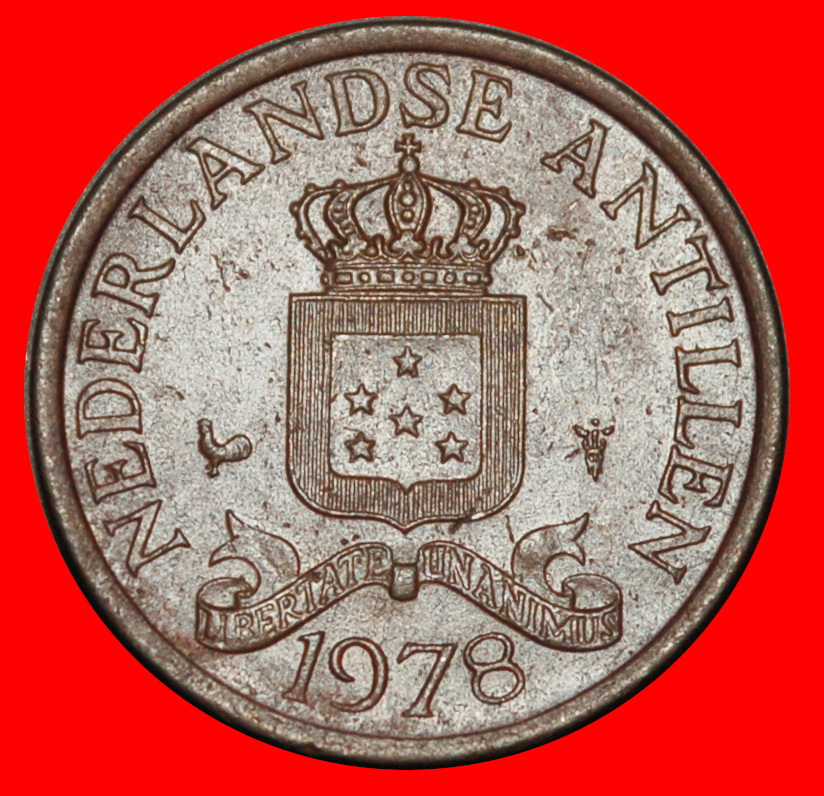  Ⰺ NIEDERLANDE MIT ARUBA (1970-1978): ANTILLEN ★ 1 CENT 1978 HAHN! JULIANA (1948-1980)★OHNE VORBEHALT   