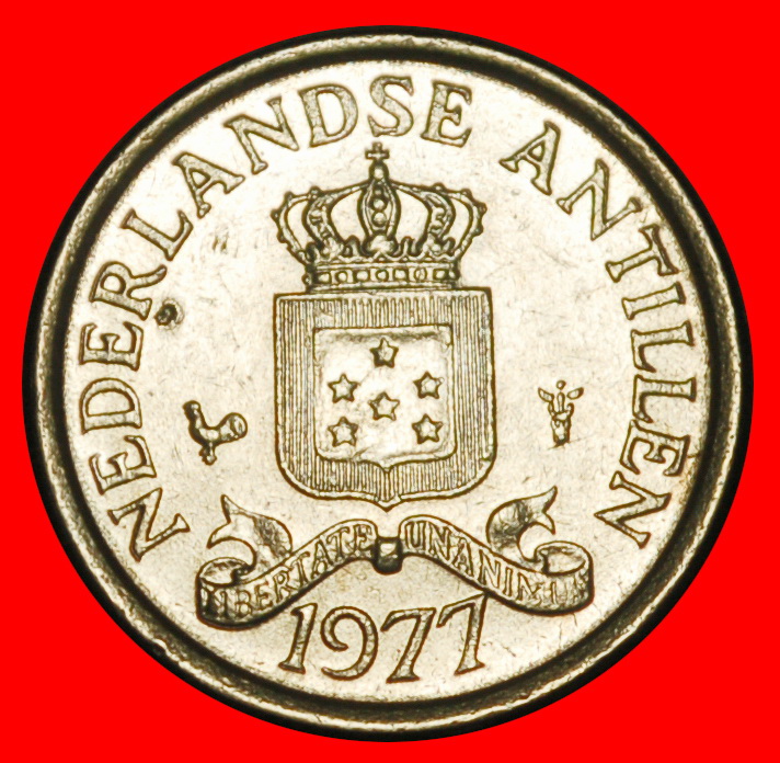  Ⰺ NIEDERLANDE MIT ARUBA (1971-1985): ANTILLEN ★10 CENT 1977 HAHN! JULIANA (1948-1980)★OHNE VORBEHALT   