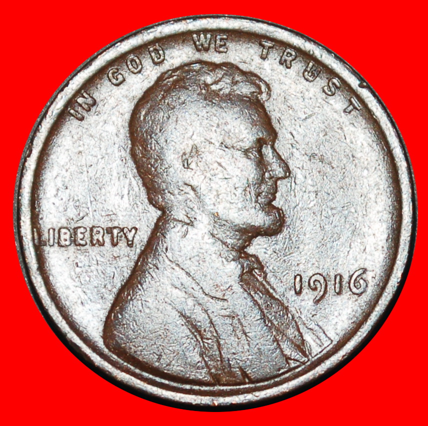  Ⰺ WHEAT PENNY (1909-1958): USA ★ 1 CENT 1916! LINCOLN (1809-1865)!★LOW START★ NO RESERVE!   