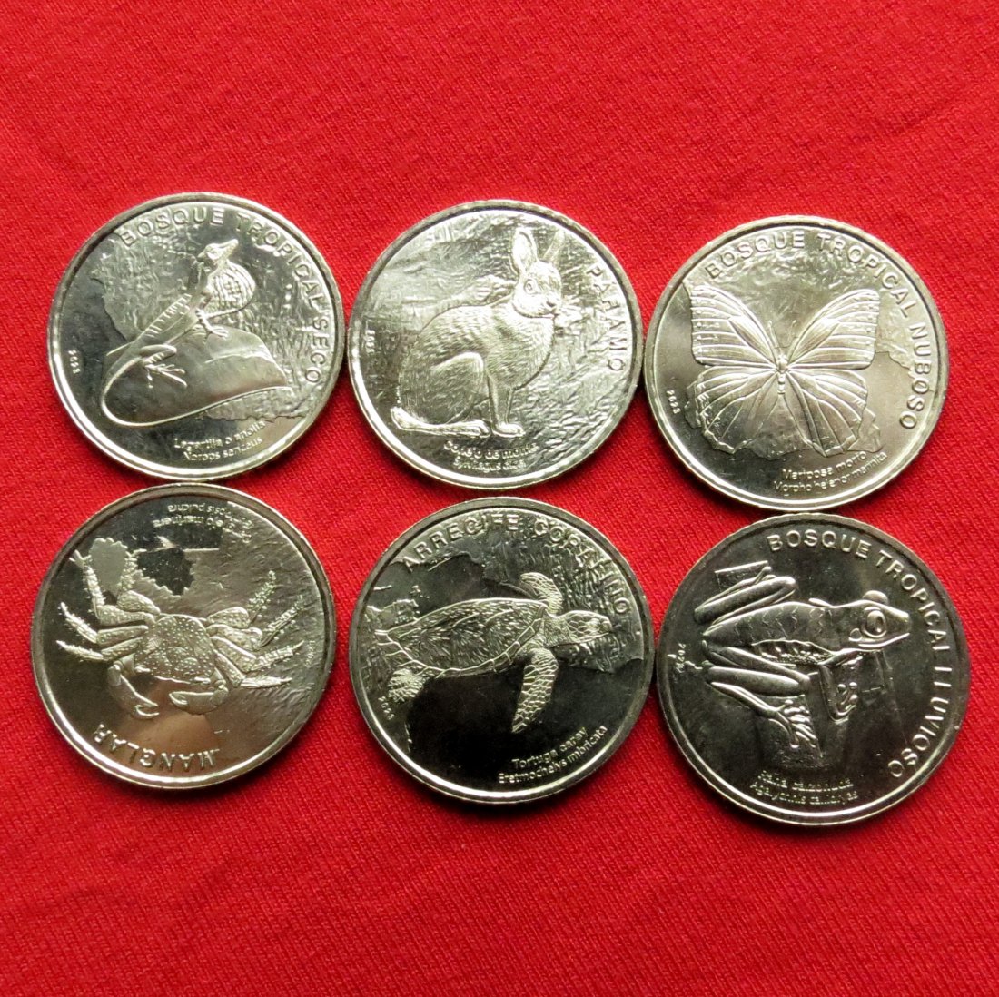 Costa Rica 6 x 50 colones 2023 fauna unc