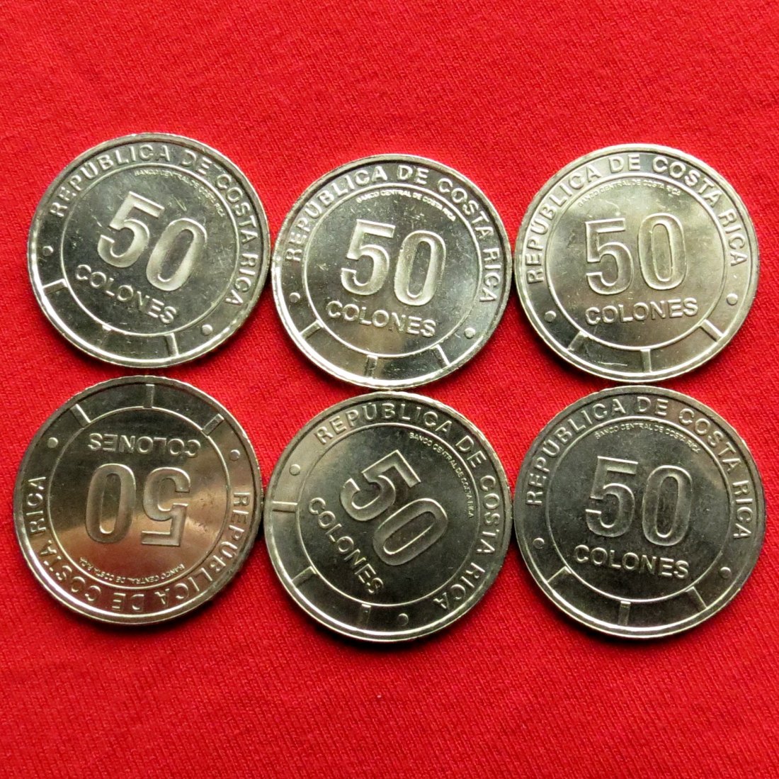  Costa Rica 6 x 50 colones 2023 fauna unc   