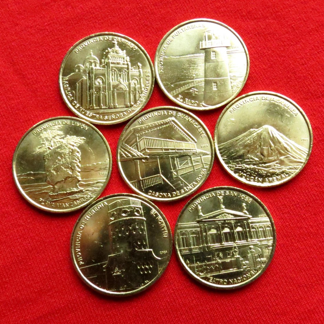  Costa Rica 7 x 25 colones 2023 Provinces  unc   