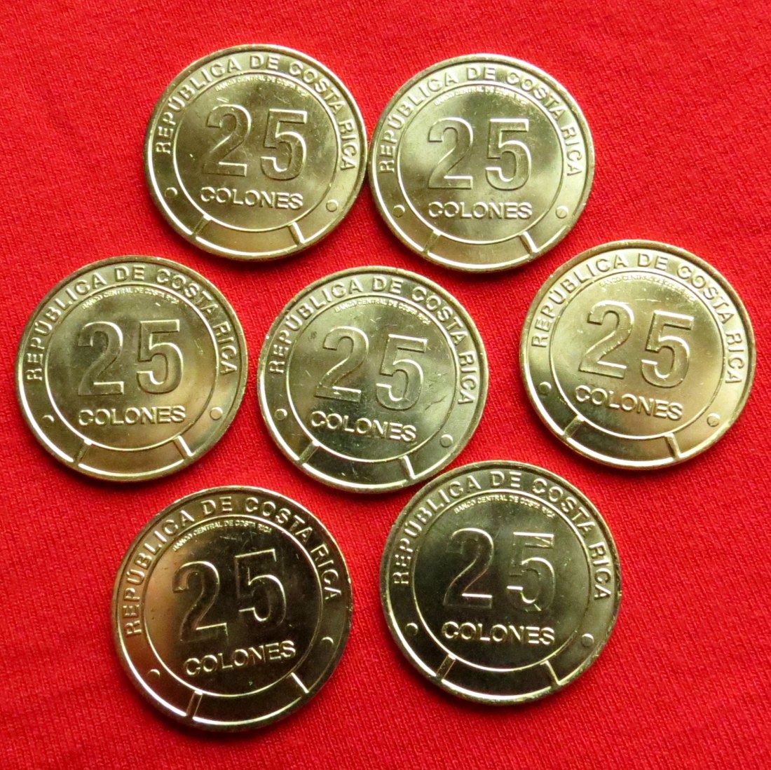  Costa Rica 7 x 25 colones 2023 Provinces  unc   