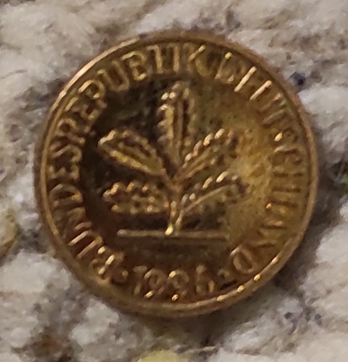  Deutschland 2 Pfennig 1996 J VERGOLDET   