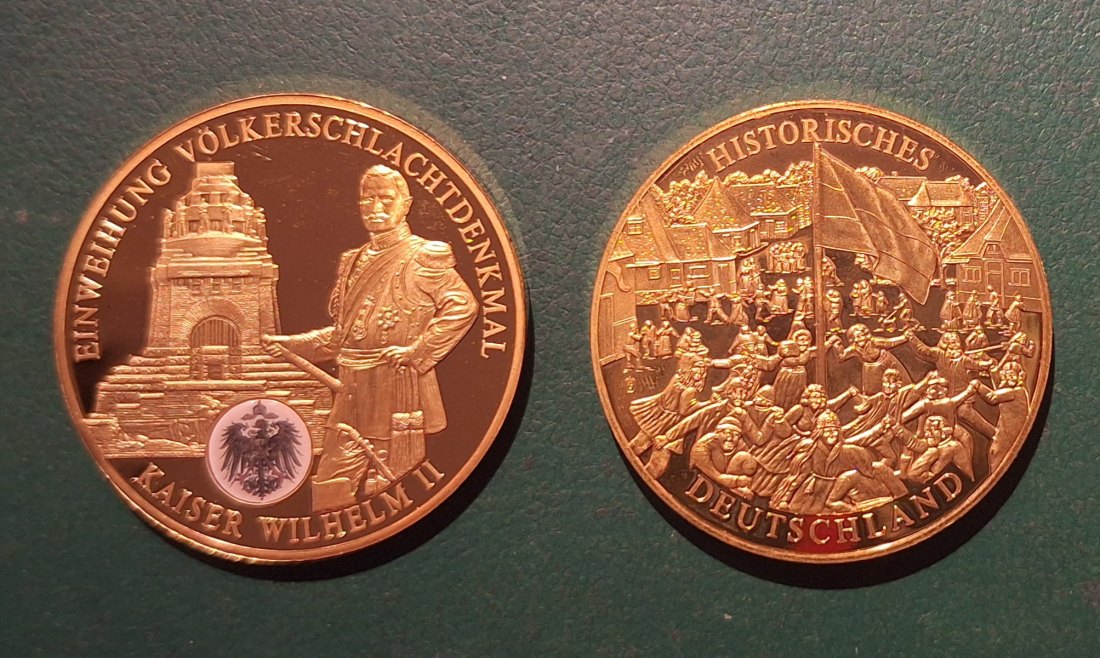  Gigant-Medaille 2008 Kupfer vergoldet Kaiser Wilhelm II historisches Deutschland ex.9.999(1)   