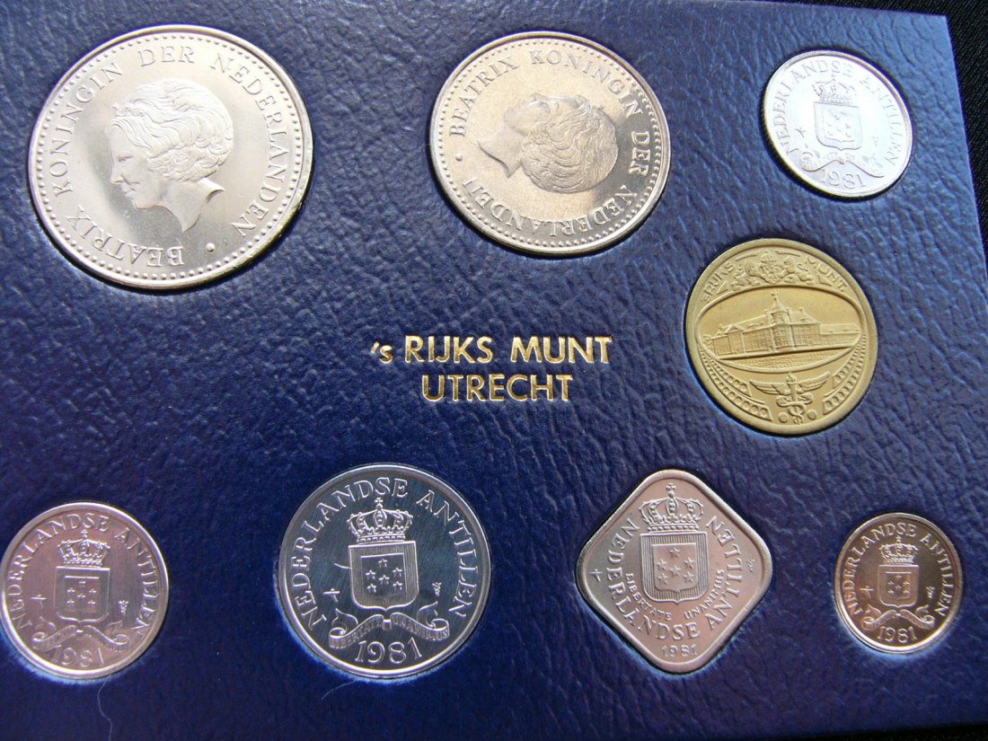 ANTILLES set 1 2,1/2 5 10 25 cents 1-2,50 gulden 1981   