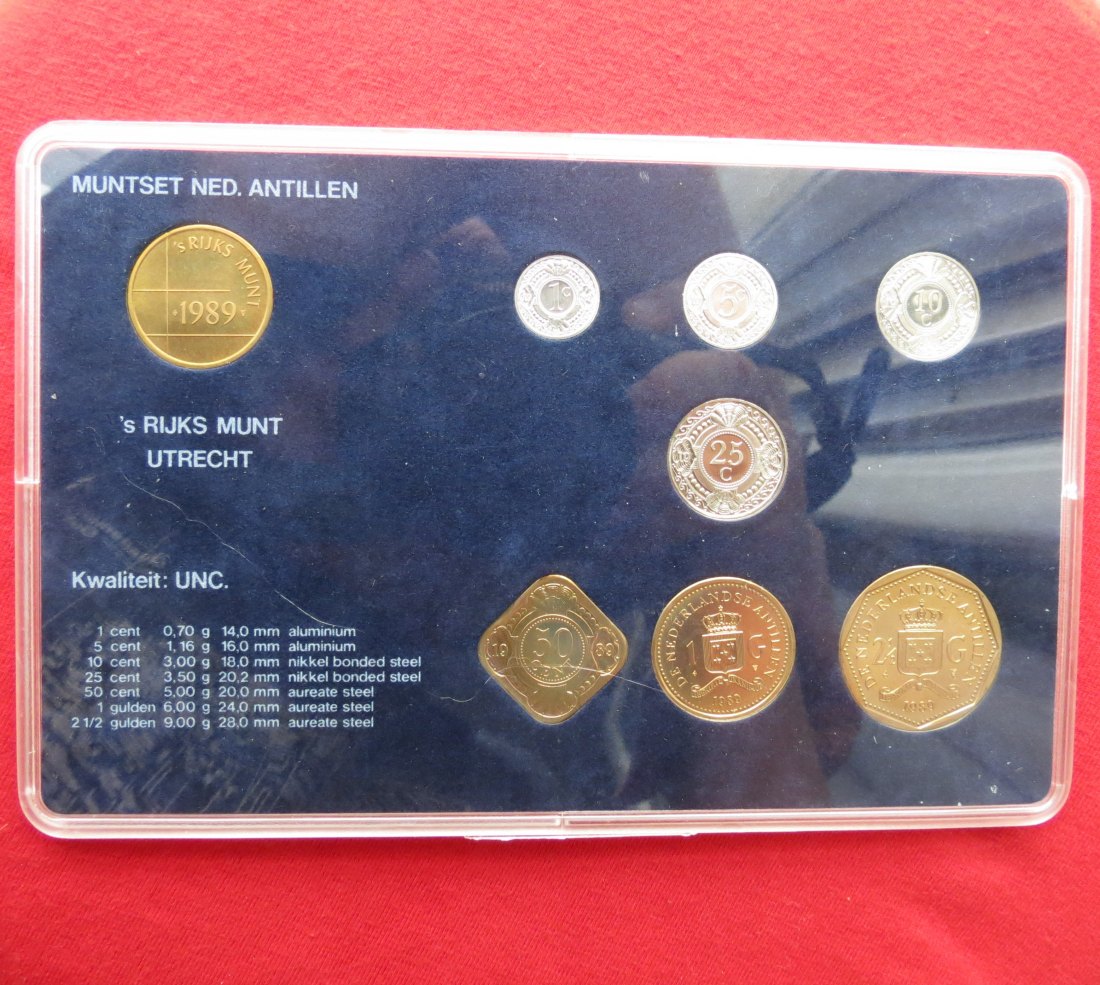  ANTILLES set 1 2,1/2 5 10 25 cents 1-2,50 gulden 1989   
