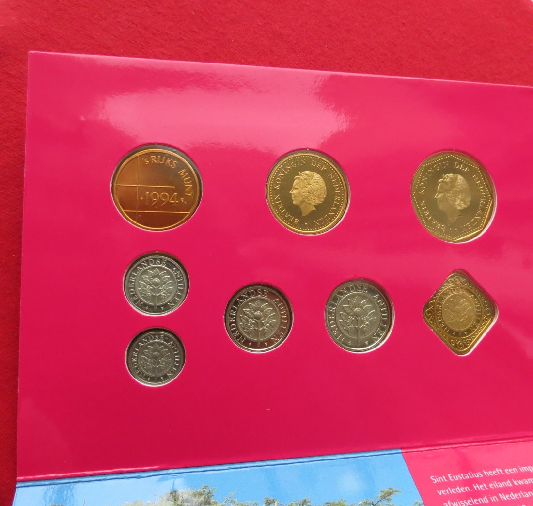  ANTILLES set 1 2,1/2 5 10 25 cents 1-2,50 gulden 1994   