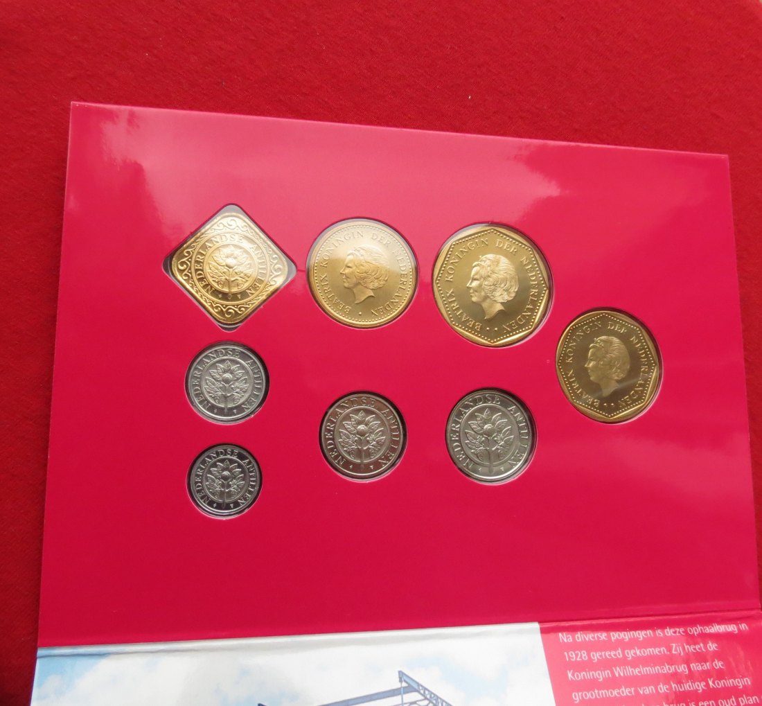  ANTILLES set 1 2,1/2 5 10 25 cents 1-2,50 5 gulden 1998   