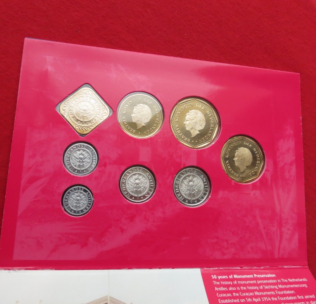  ANTILLES set 1 2,1/2 5 10 25 cents 1-2,50 5 gulden 2004   