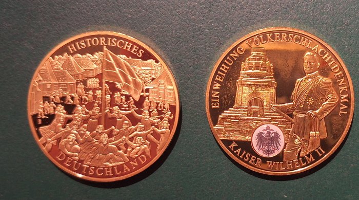  Gigant-Medaille 2008 Kupfer vergoldet Kaiser Wilhelm II historisches Deutschland ex.9.999(2)   