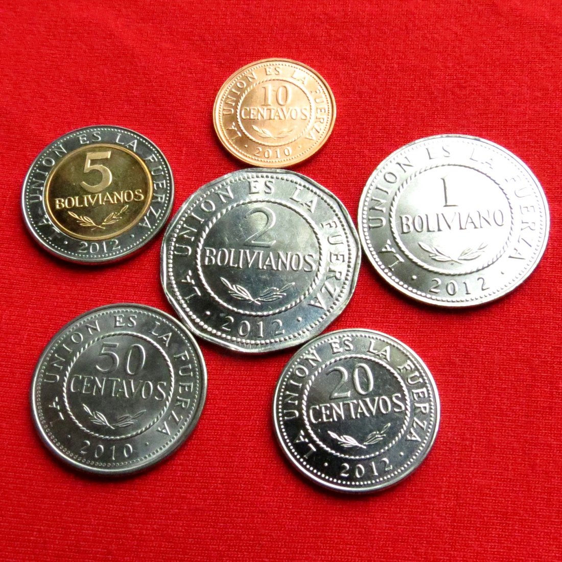  Bolivia 10 20 50 centavos 1 2 5 bolivianos 2010 2012   