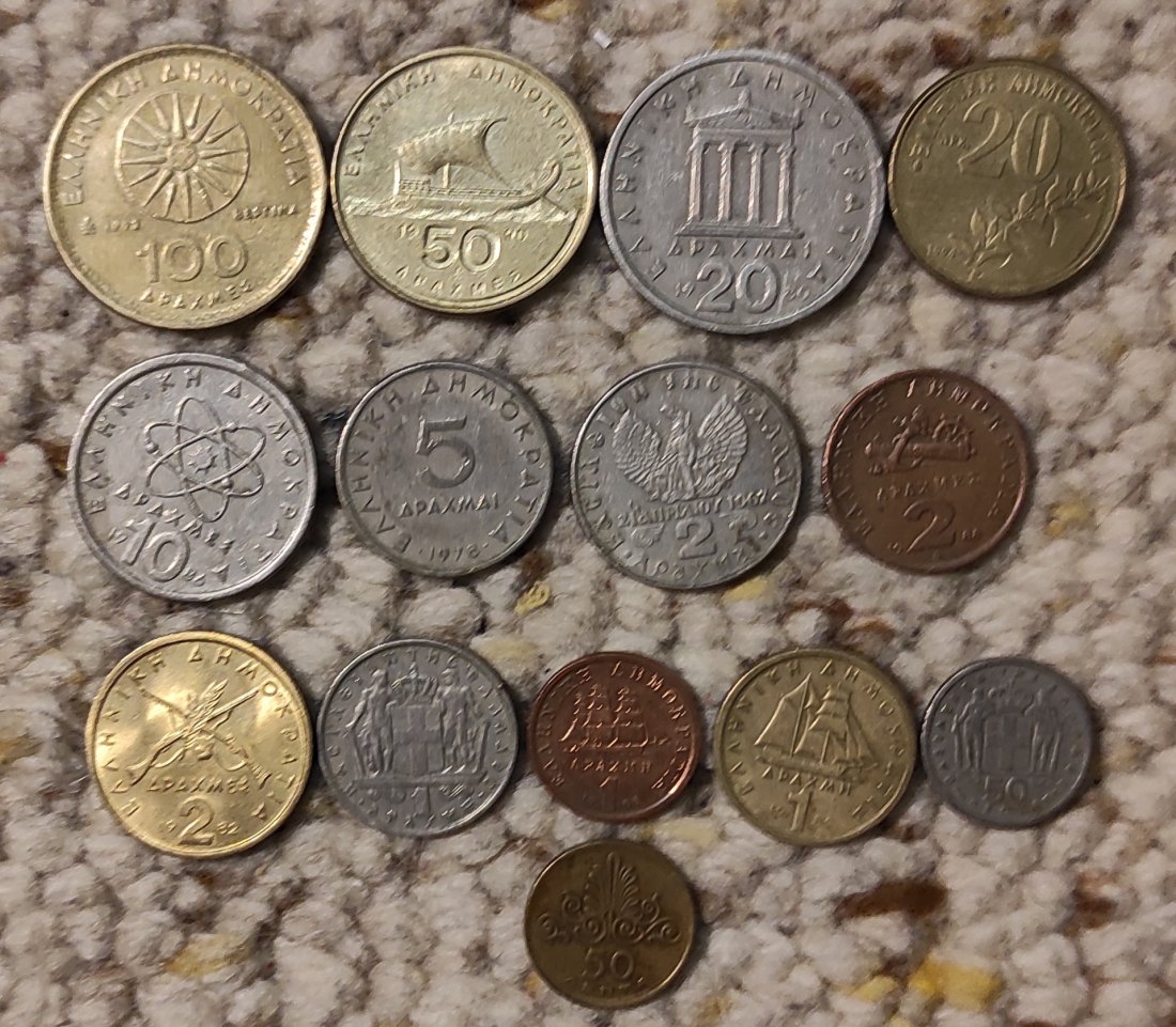  Set 009: Griechenland Münzlot mit 14 verschiedenen Münzen   