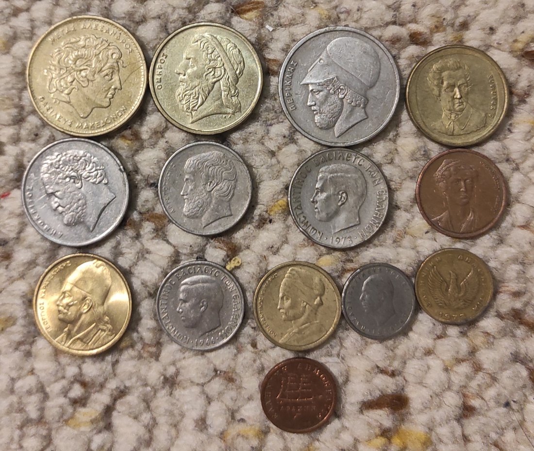  Set 009: Griechenland Münzlot mit 14 verschiedenen Münzen   