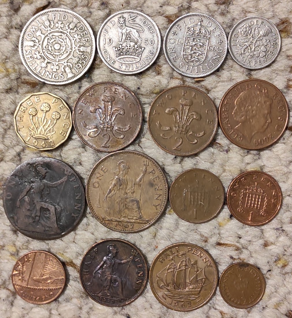  Set 024: Großbritannien Münzlot mit 12 verschiedenen Münzen   
