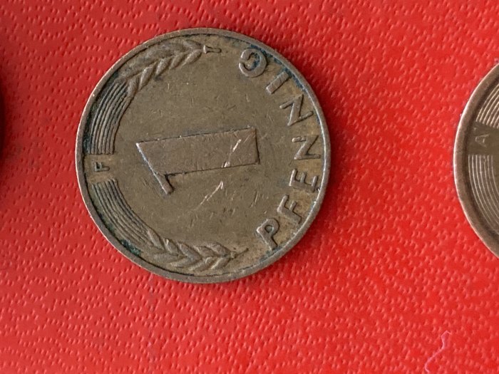 Münze Münzen Umlaufmünze Deutschland BRD 1 Pfennig 1950 Münzzeichen F