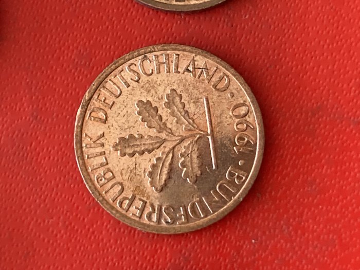  Münze Münzen Umlaufmünze Deutschland BRD 1 Pfennig 1990 Münzzeichen D   