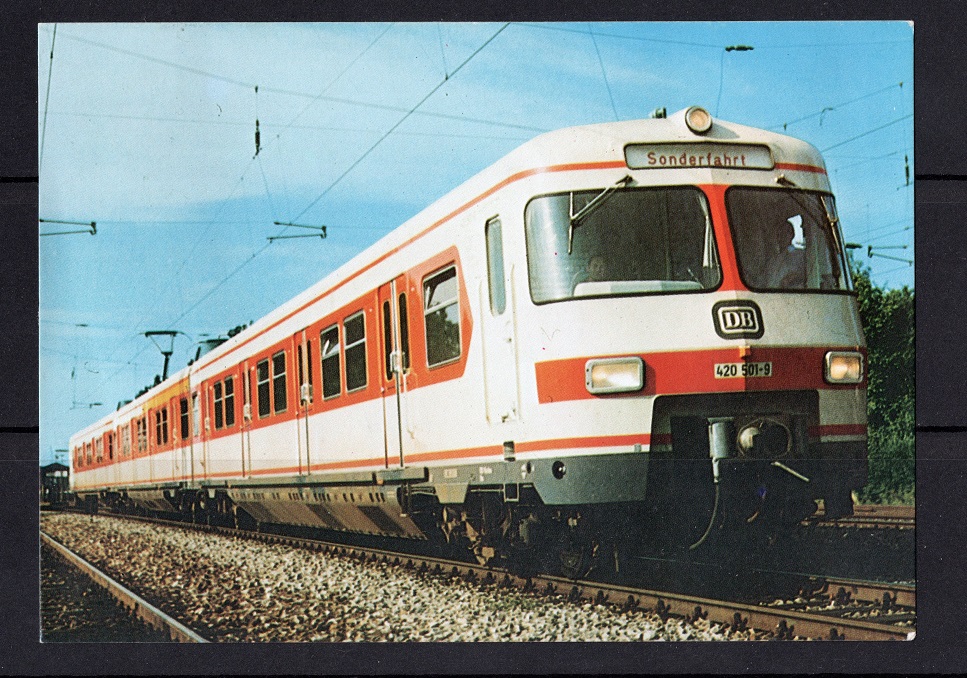 BRD 1978 Postkarte DB S-Bahn Triebzug ET 420 mit Mi.948 SST. Frankfurt/Main s.scan