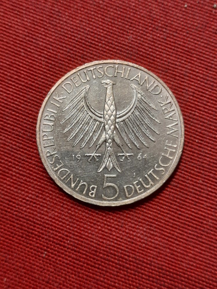 BRD 5 Mark Fichte Silber   