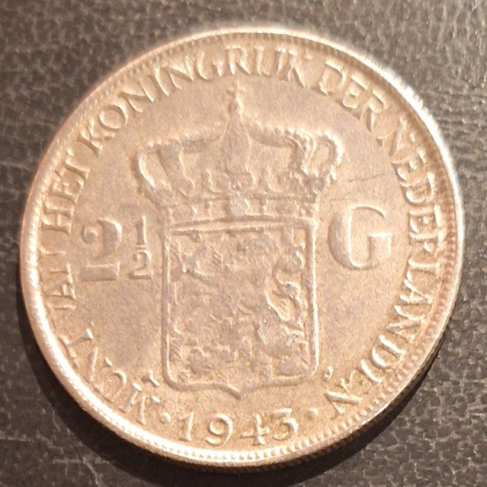  Niederländisch Indien,21/2 Gulden, 1943 Wilhemina Königin der Niederlande Kopie   