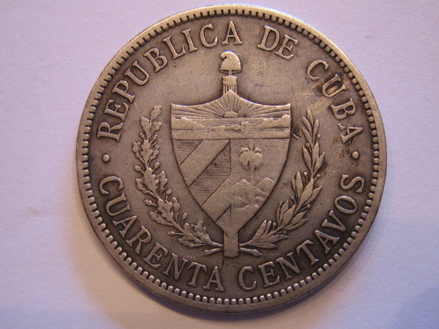  Kuba 40 Centavos 1915 Silber   