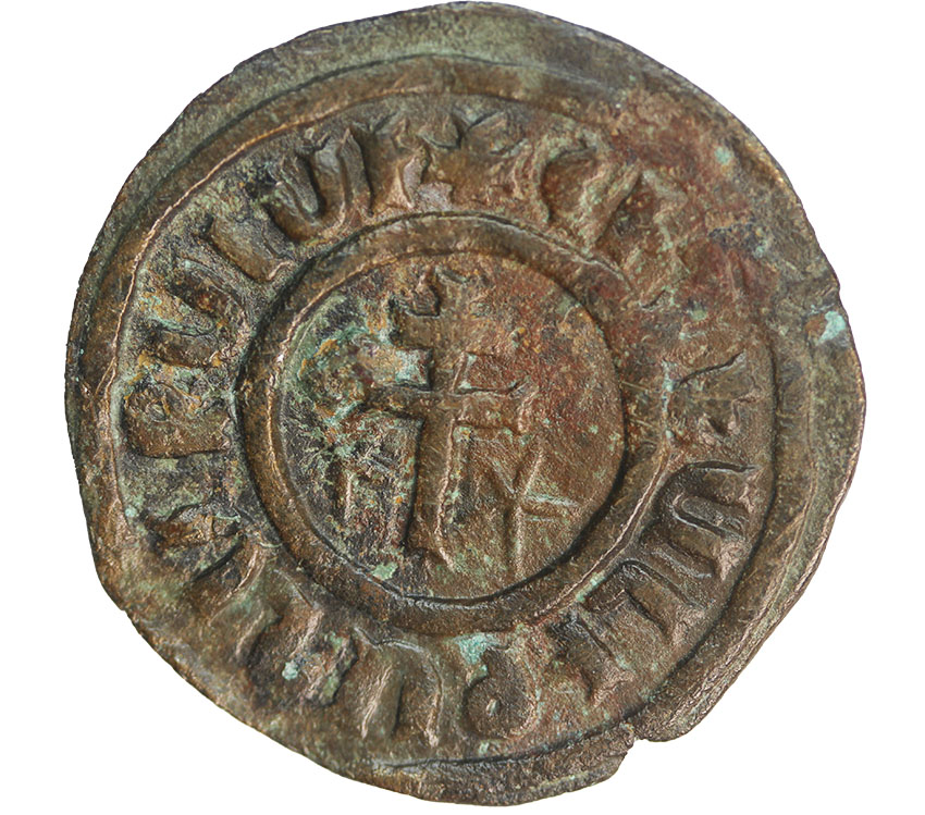  Cilician,Armenien ,Levon I. 1198-1219 ,AE Tank 5,41 g. , 28 mm   