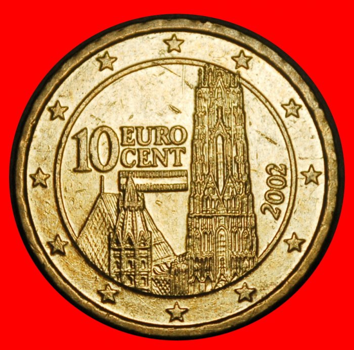  Ⰺ NORDIC GOLD CATHEDRAL (2002-2026): AUSTRIA ★ 10 EURO CENTS 2002! DIE I!  LOW START ★ NO RESERVE!   