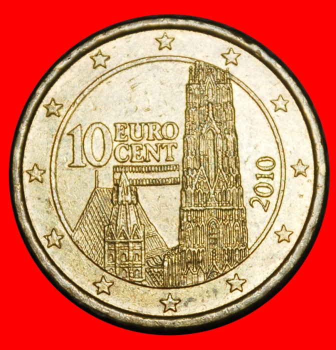 Ⰺ NORDIC GOLD CATHEDRAL (2002-2026): AUSTRIA ★ 10 EURO CENTS 2010! DIE I!  LOW START ★ NO RESERVE!   