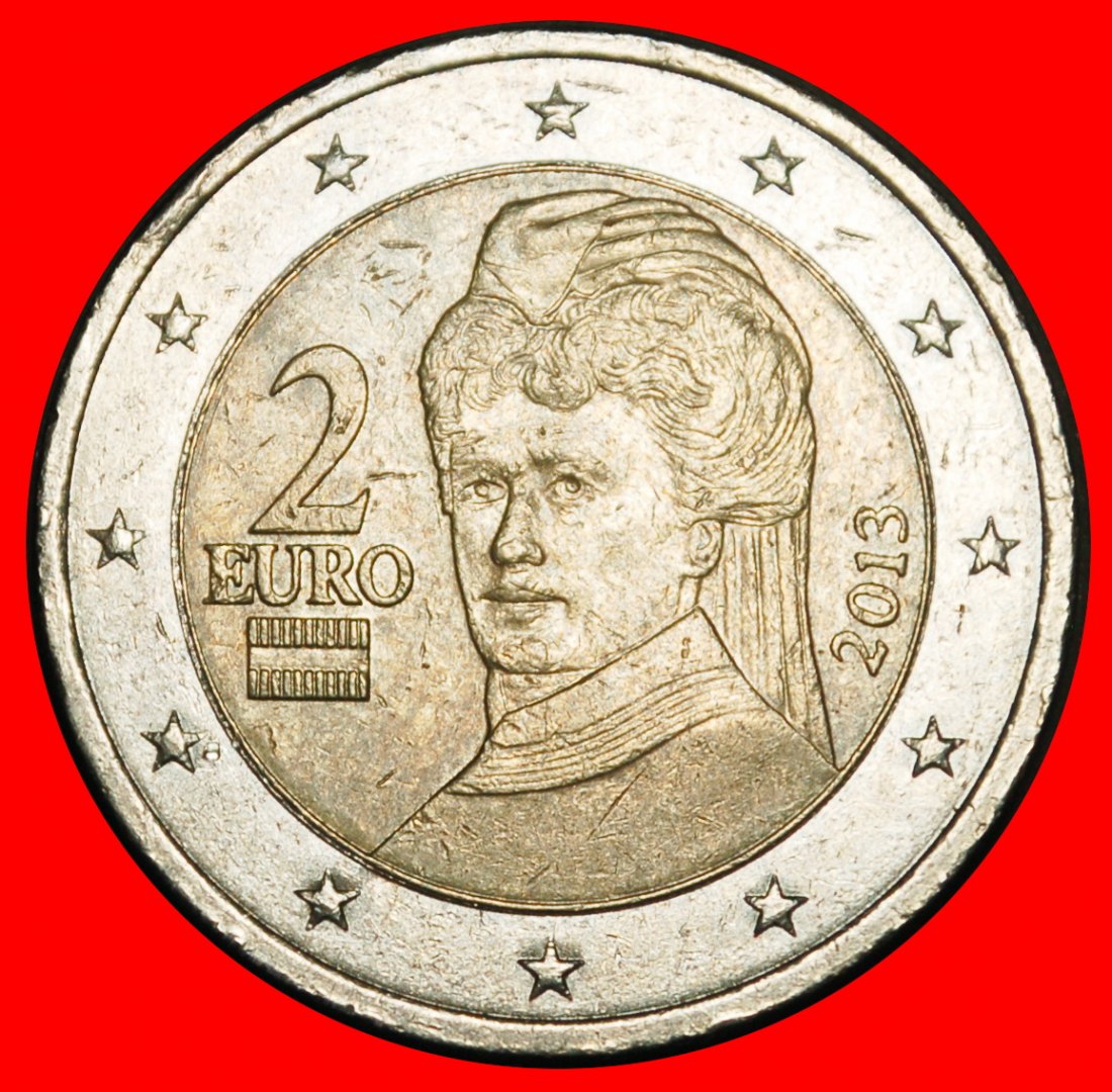  Ⰺ BERTHA VON SUTTNER 1843-1914: AUSTRIA★2 EUROS 2013 NON-PHALLIC (2007-2026)★LOW START ★ NO RESERVE!   