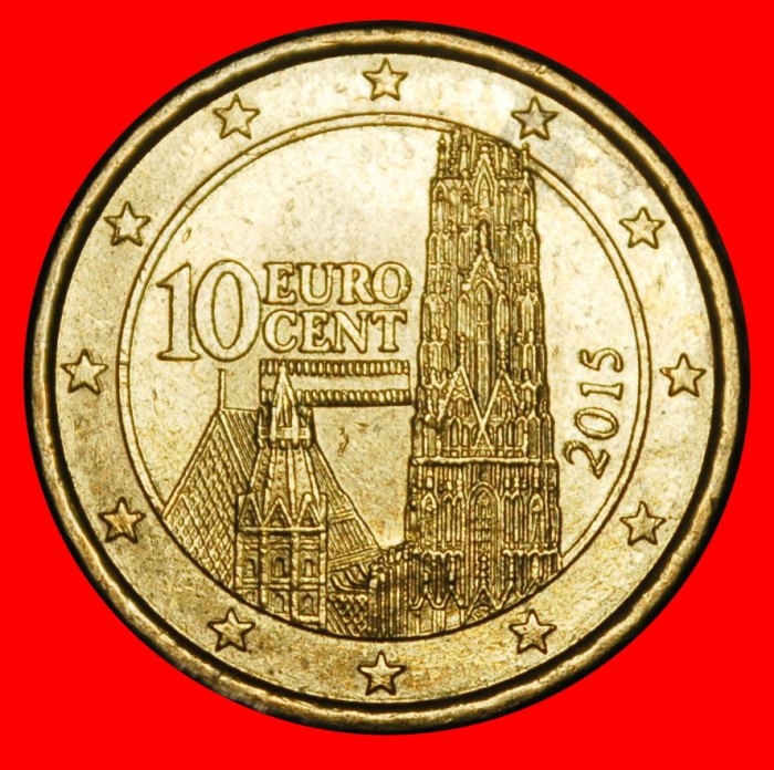  Ⰺ NORDIC GOLD CATHEDRAL (2002-2026): AUSTRIA ★ 10 EURO CENTS 2015! DIE I! ★LOW START ★ NO RESERVE!   