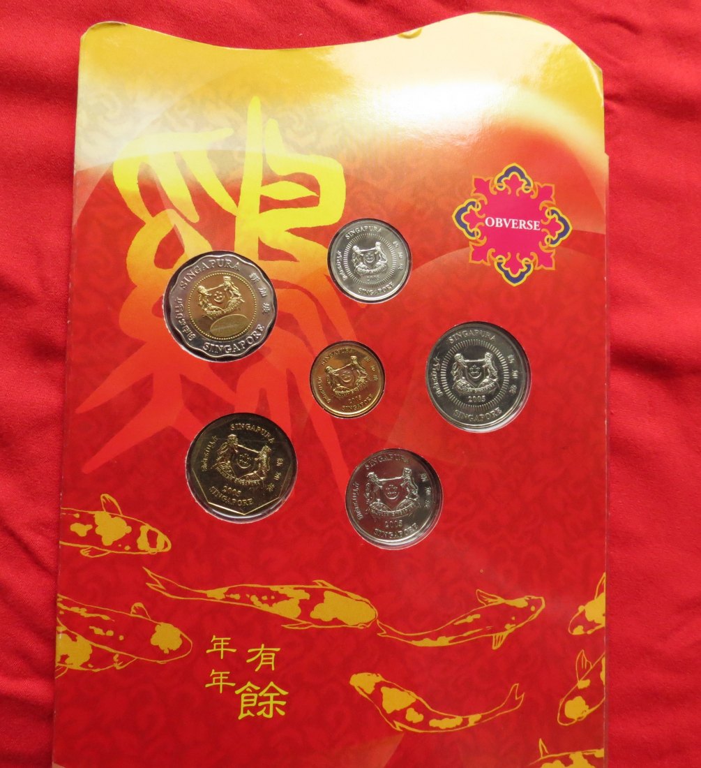 SINGAPORE set 5 10 20 50 cents 1 5 $ 2005