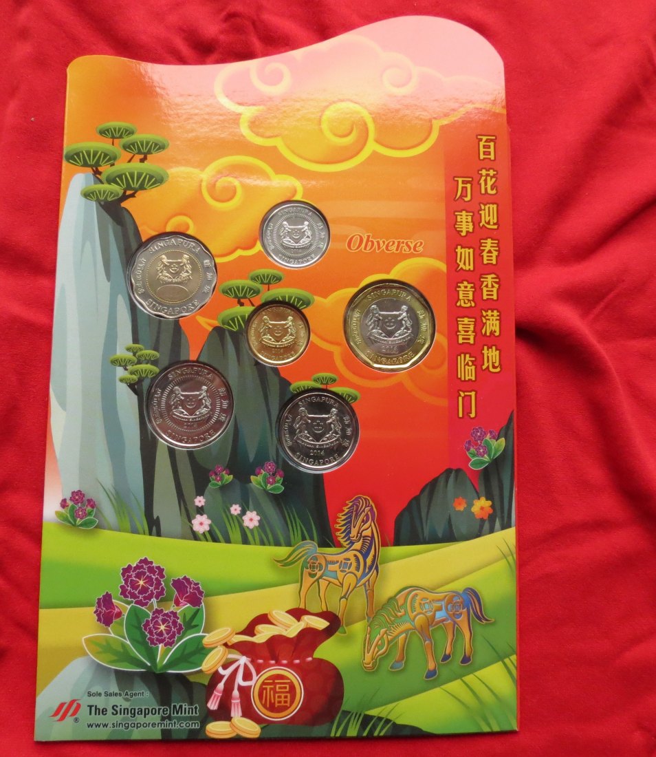 SINGAPORE set 5 10 20 50 cents 1 5 $ 2014