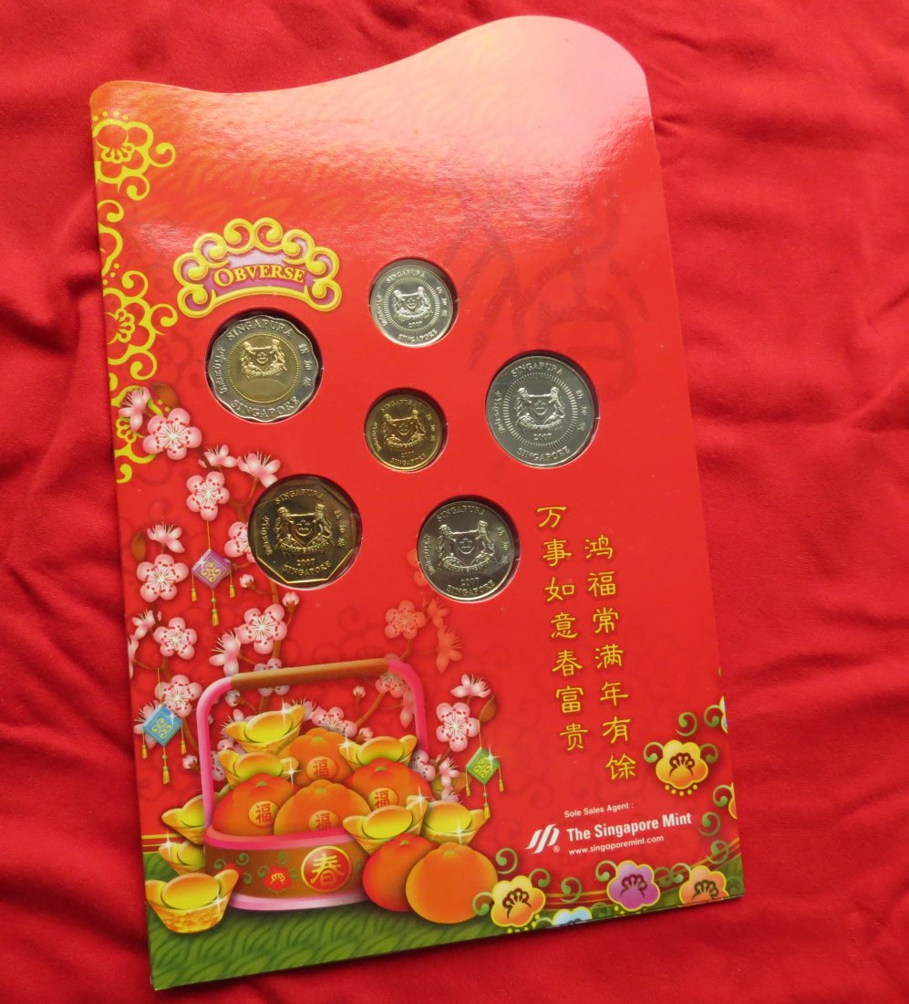 SINGAPORE set 5 10 20 50 cents 1 5 $ 2007
