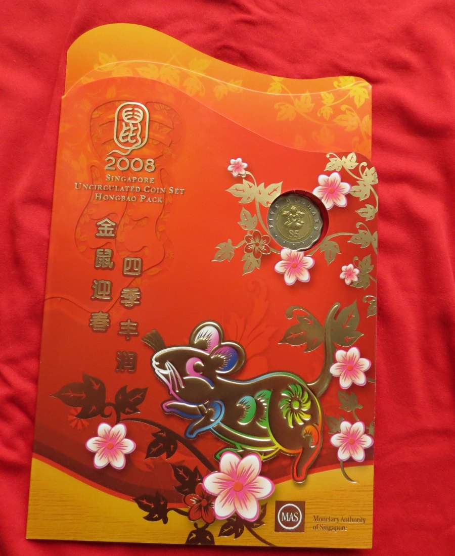  SINGAPORE set 5 10 20 50 cents 1 5 $ 2008   
