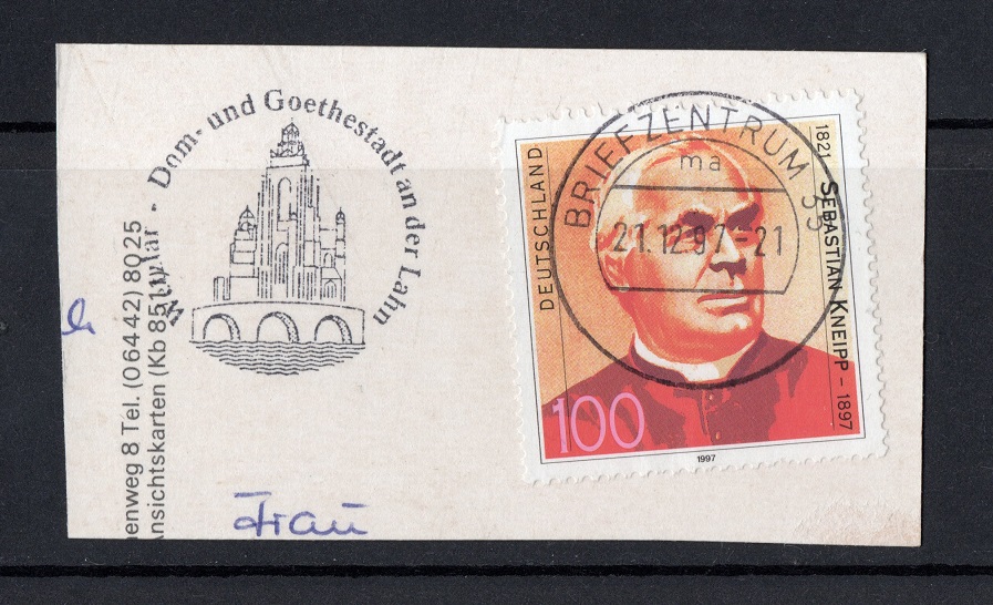  BRD 1997 Mi 1925 Briefstück/ Echt gelaufen/ mit SST.   
