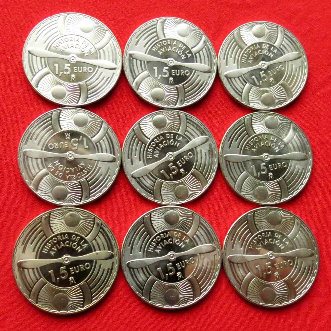  Spain 9 x 1.5 euro 2020 aviation   