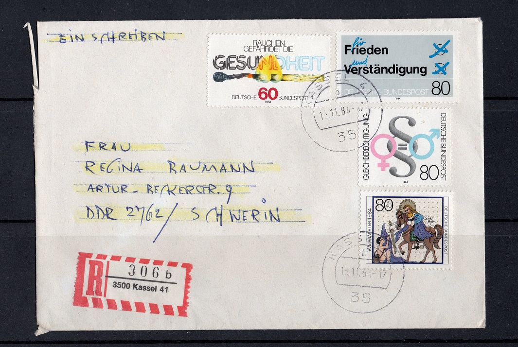  BRD 1984 Mi. 1230-1233 auf Einschreiben/ Echt gelaufen/ Top Stempel   