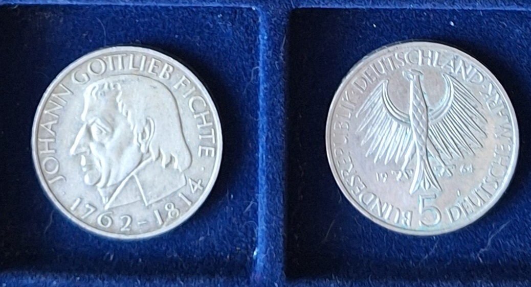  BRD - 5 Mark - 1964 FICHTE Serie Ersten fünf Gedenkmünzen EIN ORIGINAL in Silber   