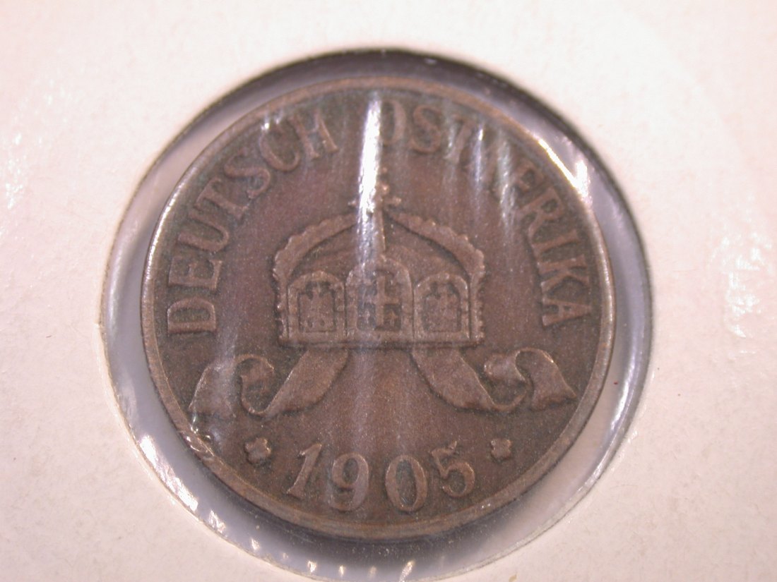  J35  D.O.A Ostafrika  1/2 Heller 1905 A in ss-vz  Originalbilder   