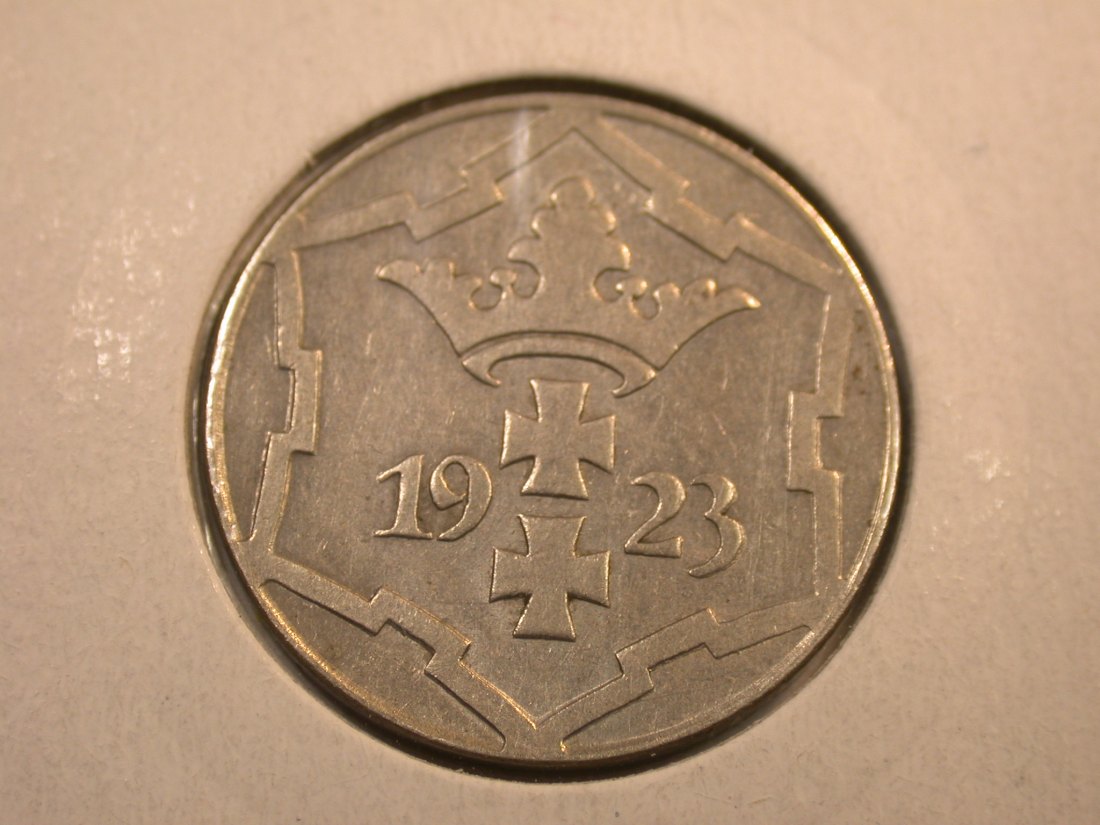  J35  Danzig  10 Pfennig 1923 in f. vz  Originalbilder   